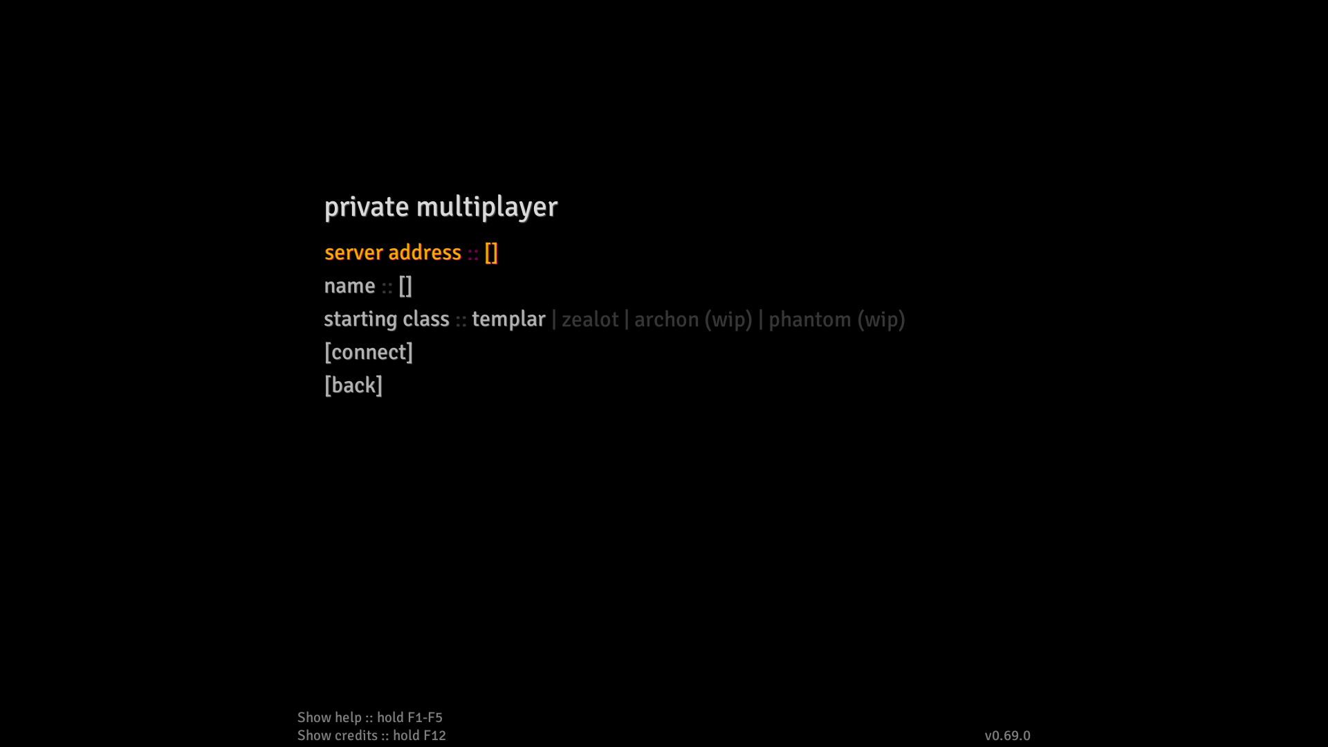 Entering the server address